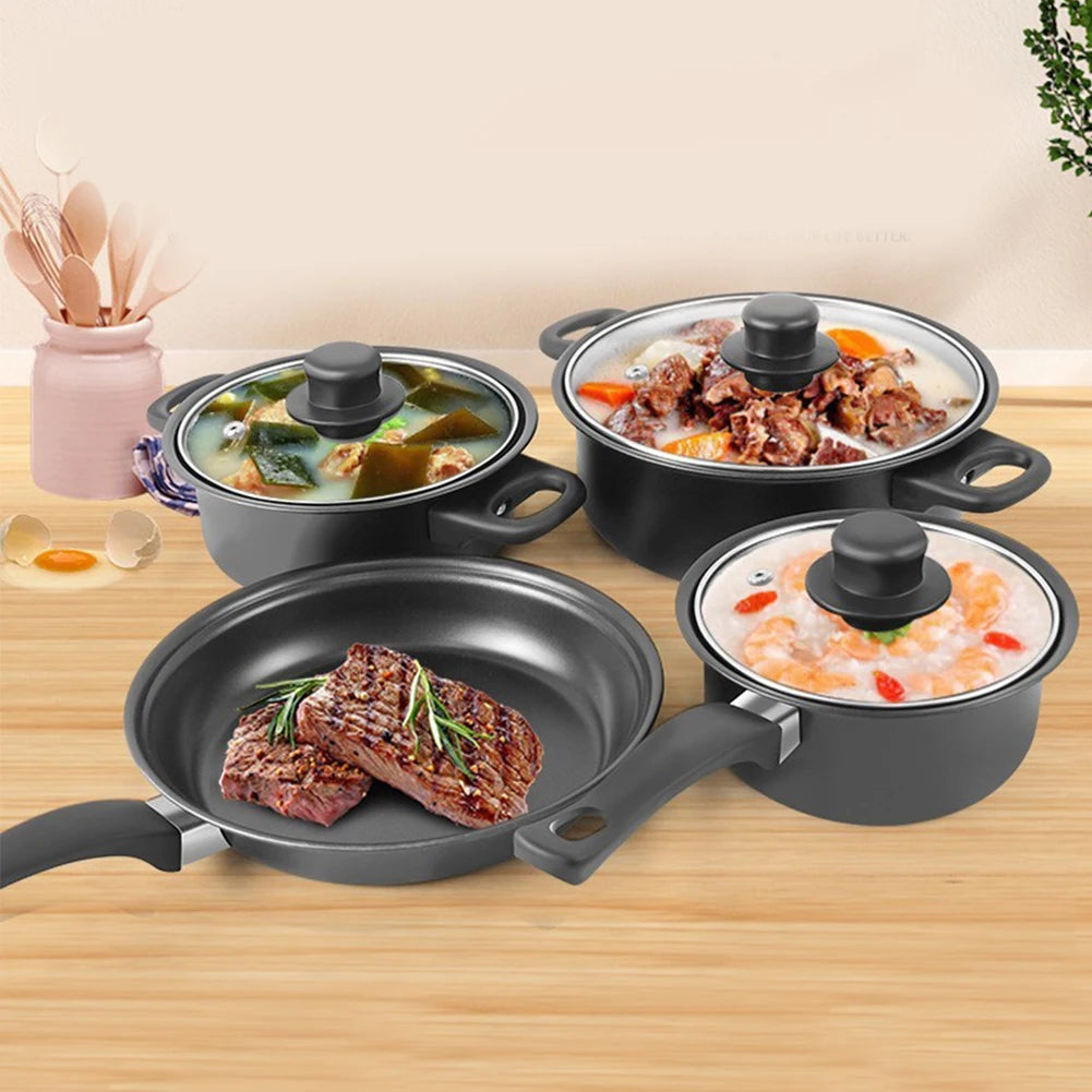 APWIKOGER 12-Piece Maifan Stone Nonstick Frying Pan Set With Lid