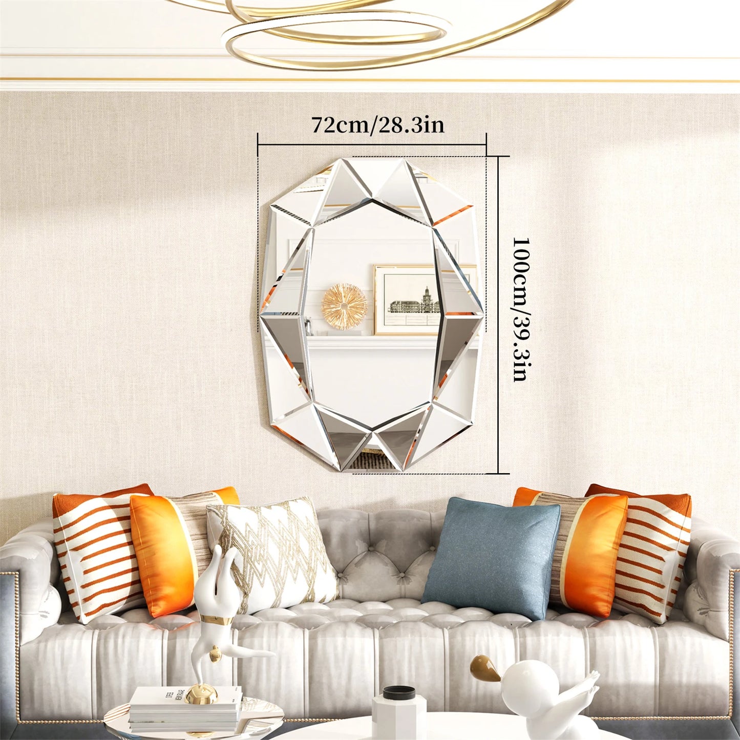Asymmetrical Decorative Wall Mirror For Living Room And Bedroom Venetian