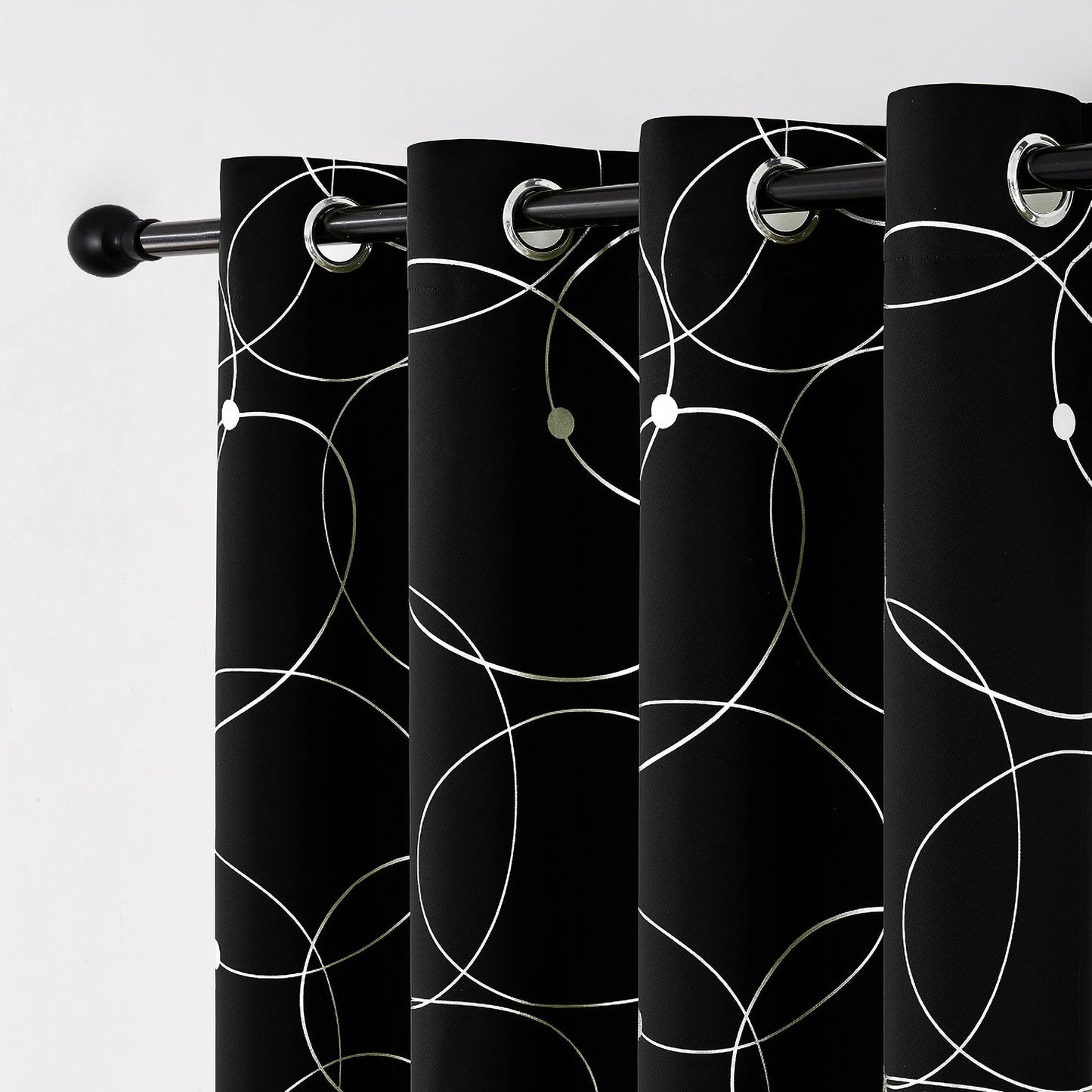 4 Piece Blackout Curtains Grommet Thermal Insulated Room Darkening