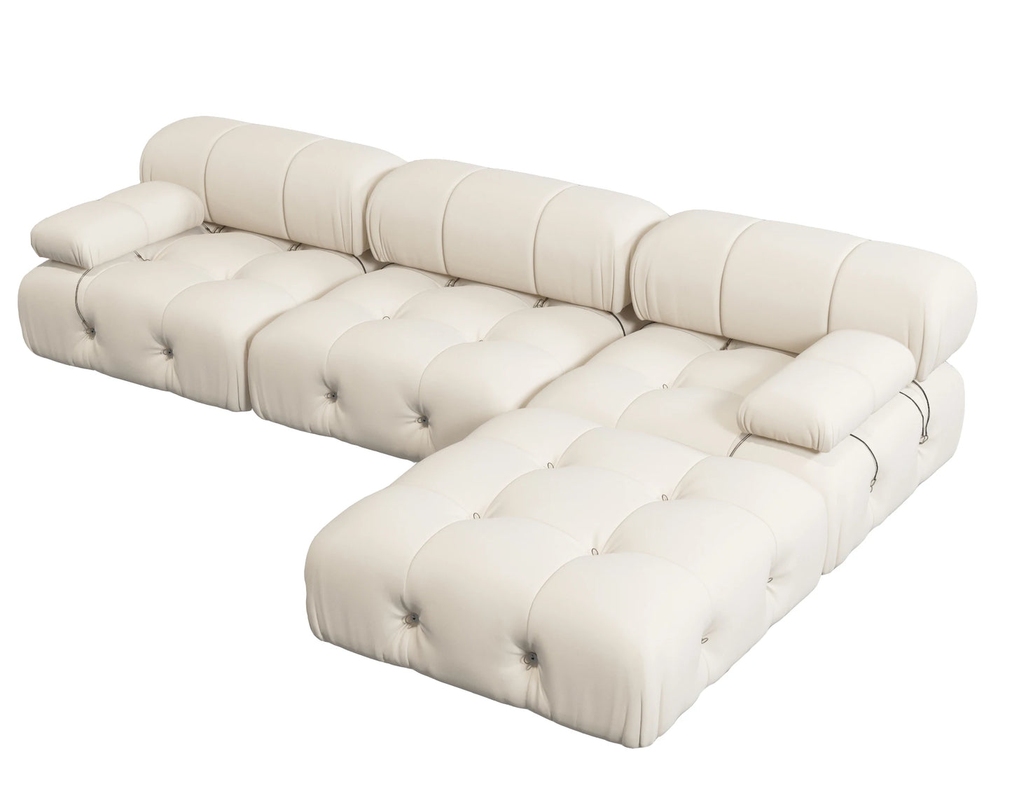 Sdorens L-Shaped Velvet Sectional Sofa With Reversible Ottoman