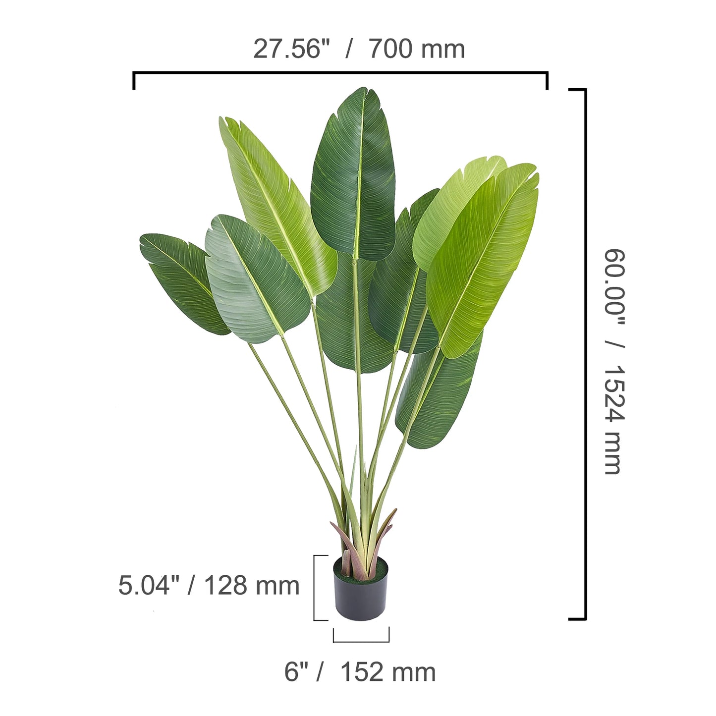 SucceBuy Artificial Palm Tree Faux Plant With Anti Tip Design