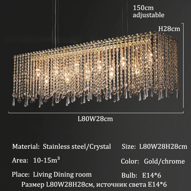 KUALOOL Luxury Crystal Chandeliers for Living Room and Dining