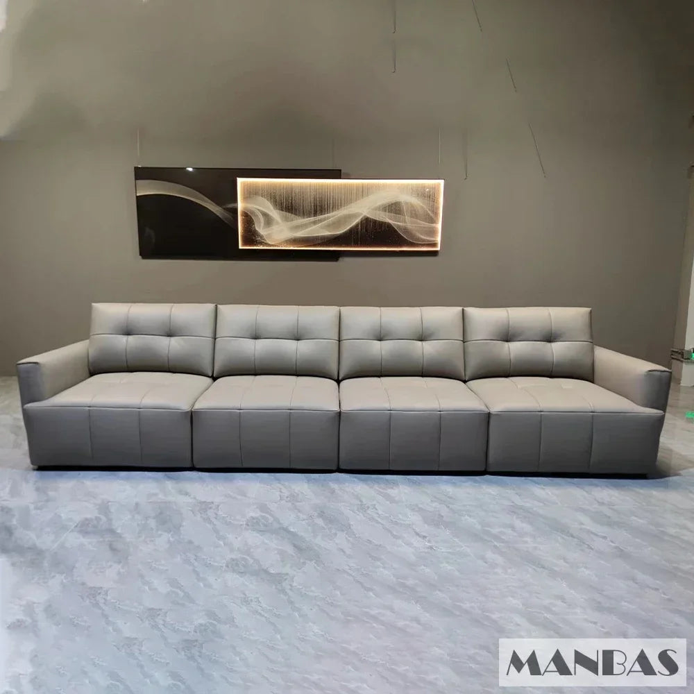 Linlamlim Electric Convertible Sofa Bed Italian Genuine Leather Sleeper Couch