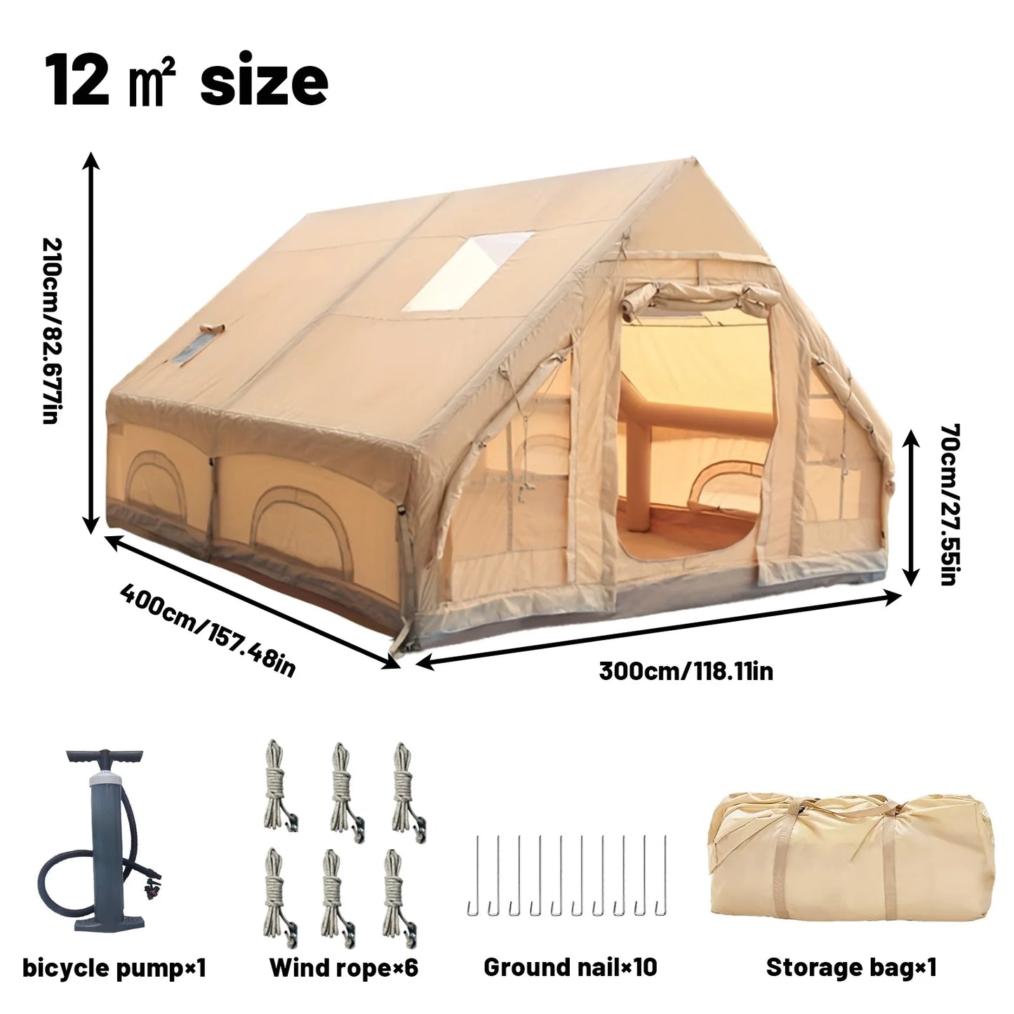 Pakicetus Inflatable Tent With Skylight And Quick Setup Pump
