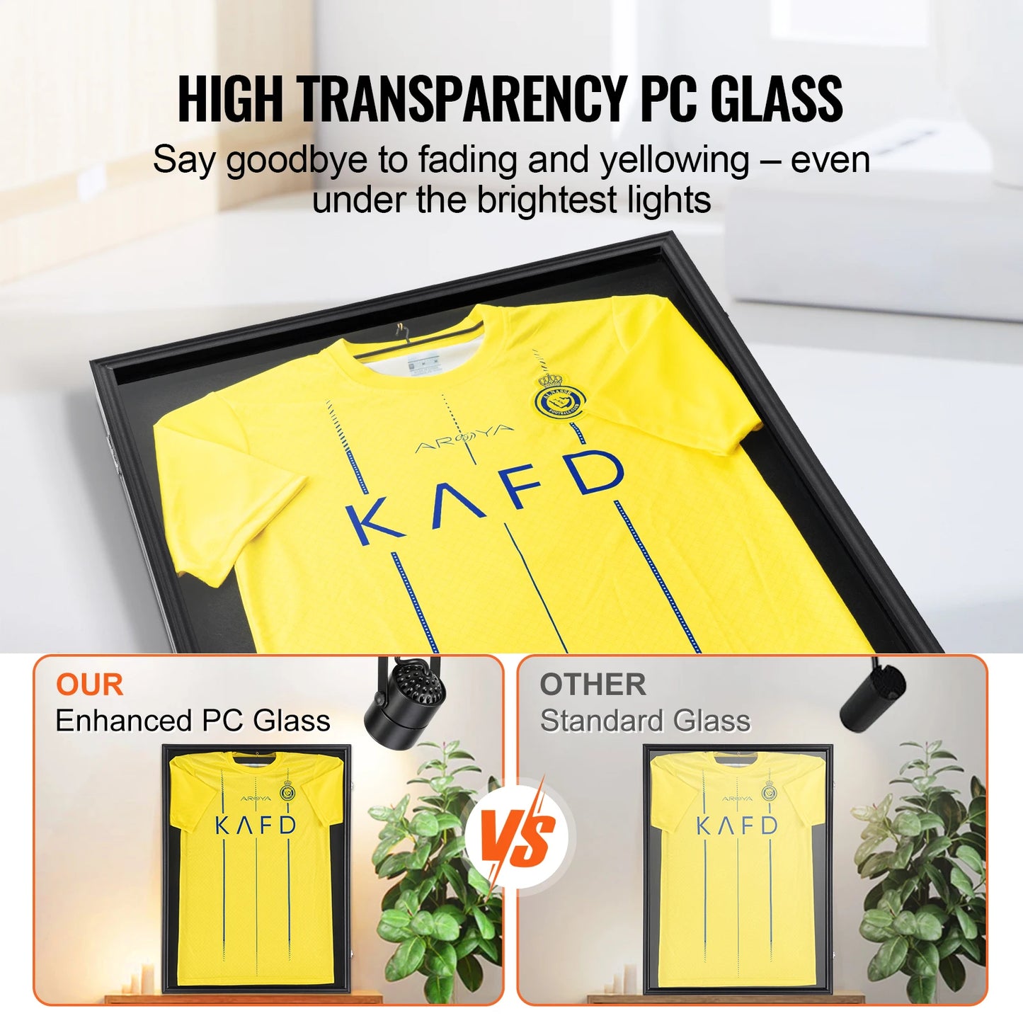 SucceBuy Jersey Display Case Lockable UV Shield PC Glass