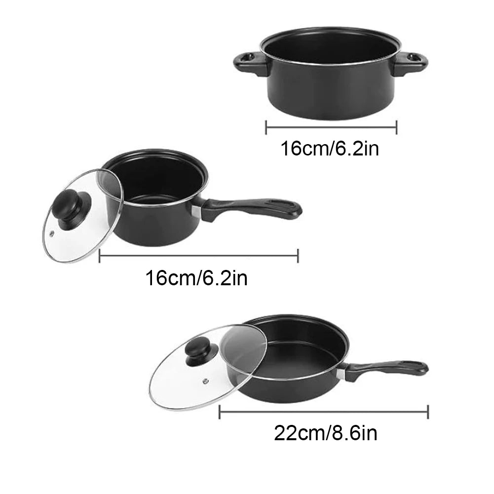 APWIKOGER 12-Piece Maifan Stone Nonstick Frying Pan Set With Lid