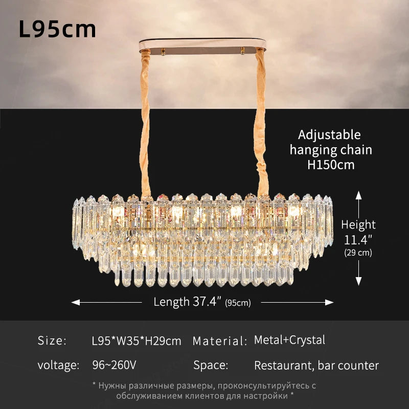 Modern LED Ceiling Pendant Light For Living Room Crystal Chandelier