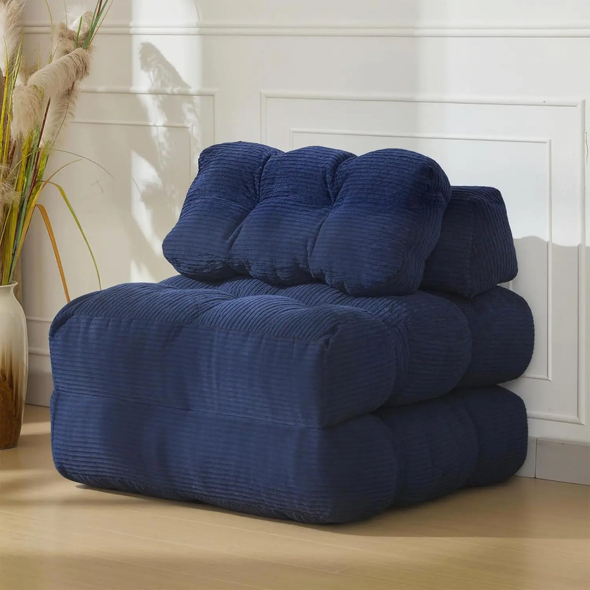 Folding Sofa Bed,Convertible Sleeper Chair with Pillow Foldable Mattress&Side Pocket, Fold Out Chair Bed Comfy Floor Sofa Lounge