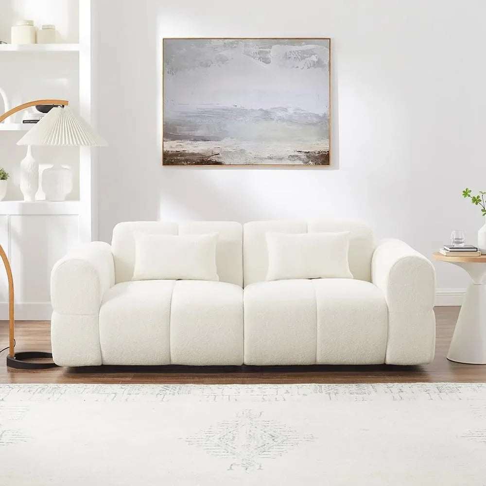 Guangbai Boucle Sofa Couch Modern Deep Seat Mid Century Cloud