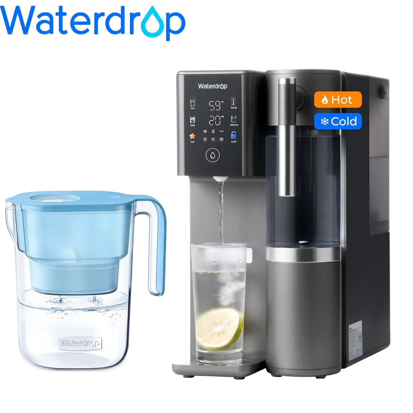 Waterdrop WD A2 Countertop Reverse Osmosis System With Pitcher