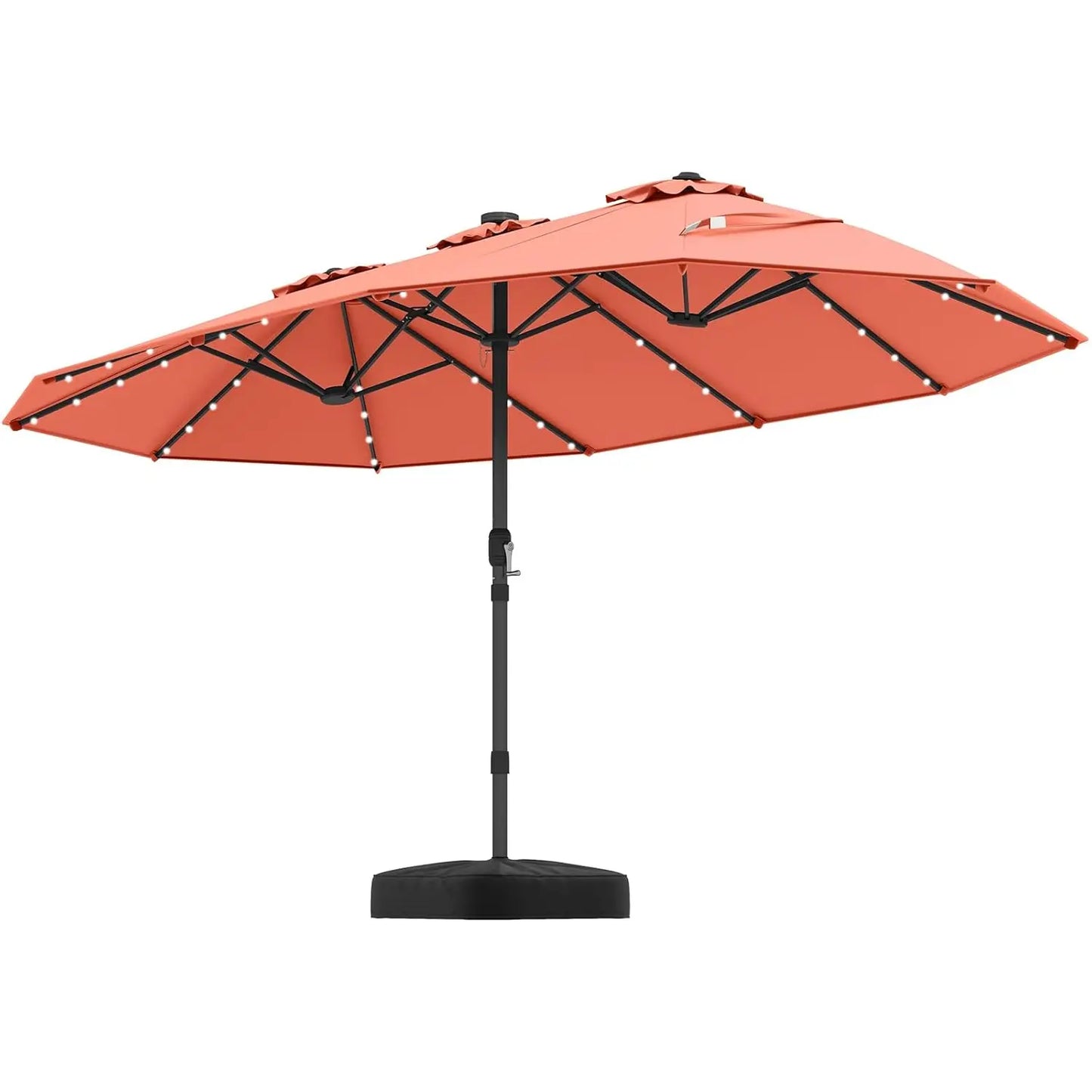 Double Sided Solar Patio Umbrella With LED Lights Outdoor