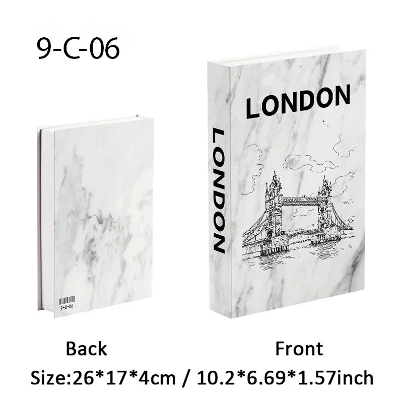 Open Luxury Fake Book Storage Box Paris Home Decor