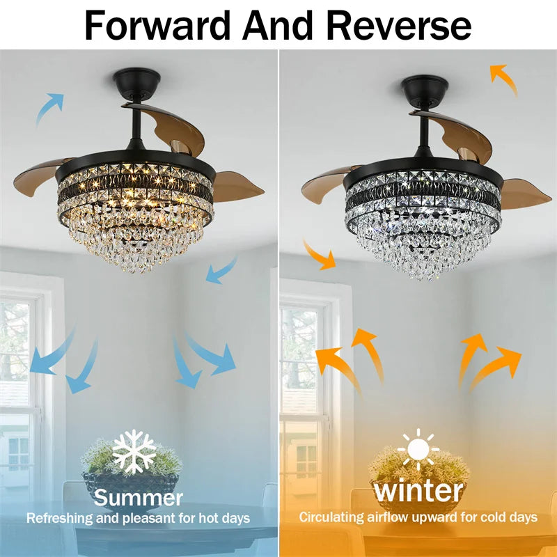 GreeLustr Smart LED Ceiling Fan Light With Remote 6 Speeds