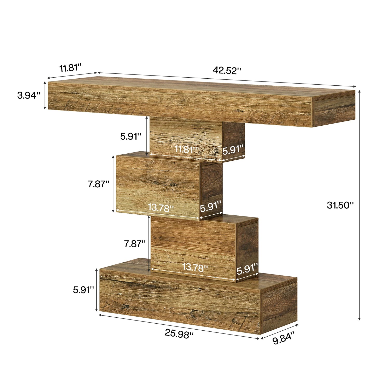 Tribesigns Farmhouse Console Table Narrow Sofa Table With Geometric Base