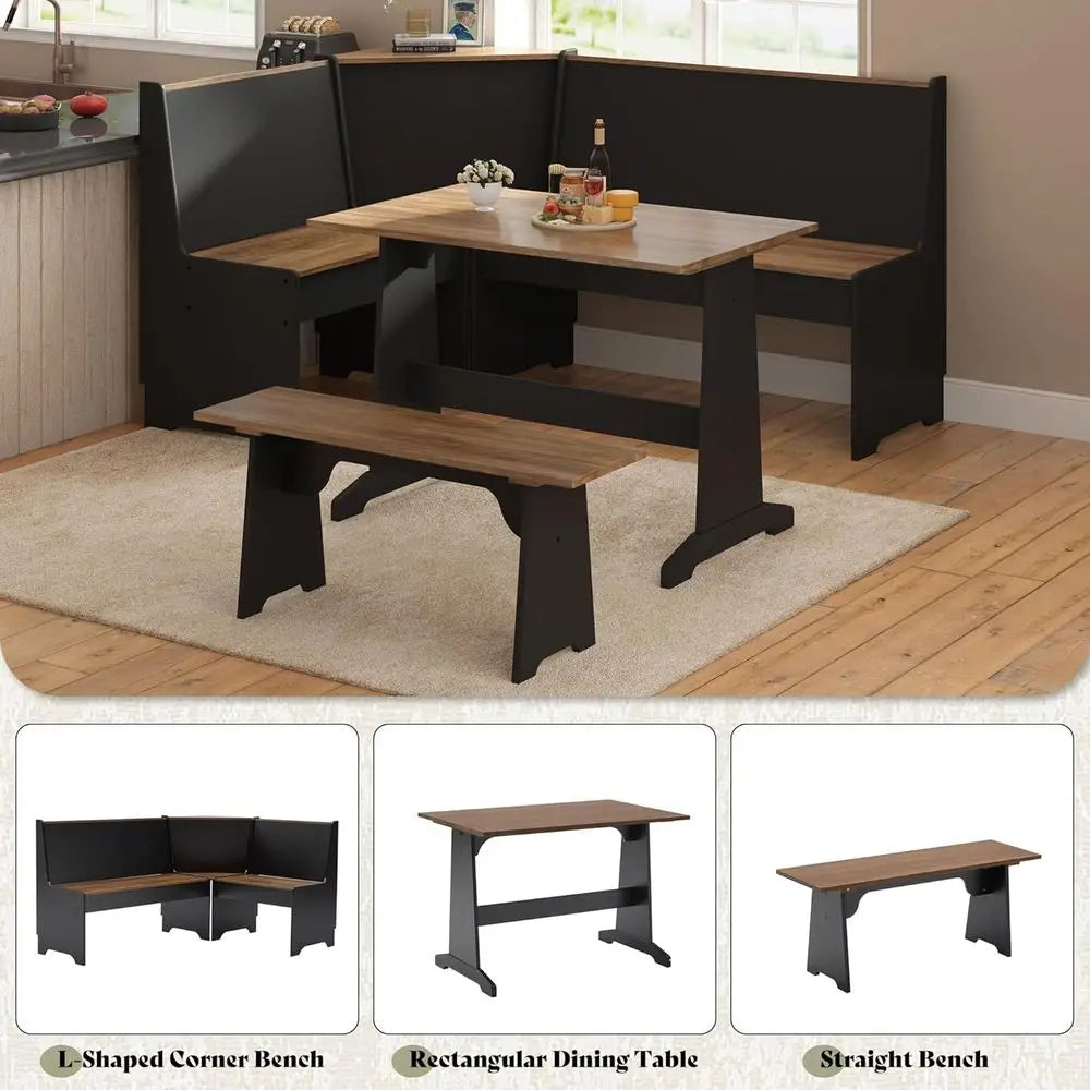 Compact Breakfast Nook With L Shaped Bench And Storage