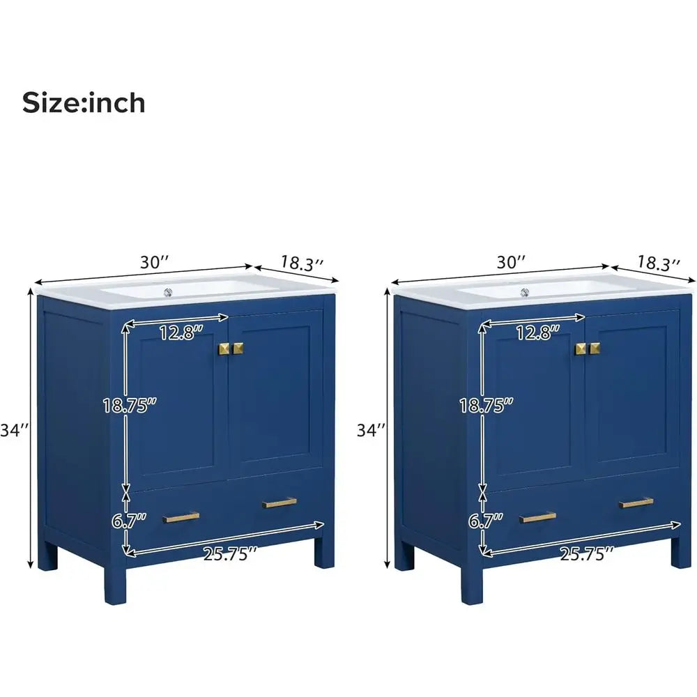 Minimalist Modern Wood Bathroom Vanity Set With Double Sink