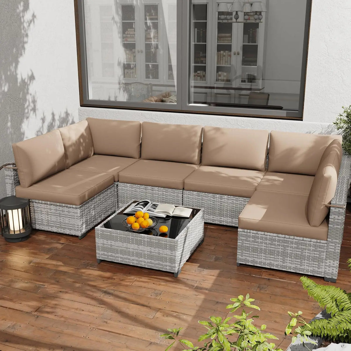All Weather PE Rattan Modular Outdoor Patio Conversation Set