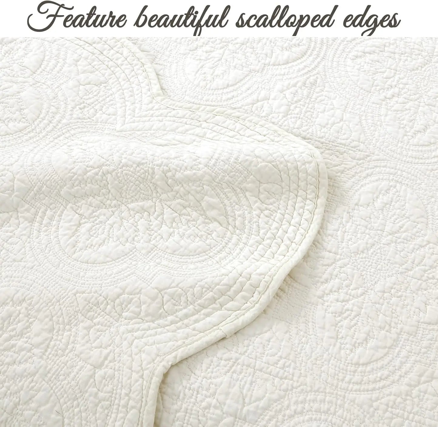 100 Percent Cotton Medallion Matelasse Quilt Set Reversible Bedspread