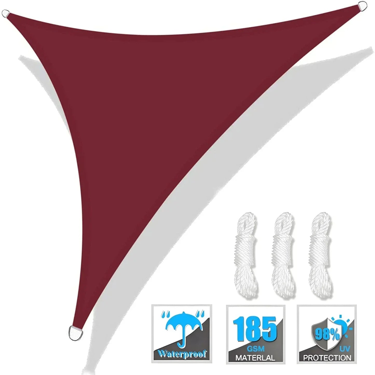 Triangle Sun Shade Sail Canopy UV Block Sunscreen Sunsail For Outdoor Patio