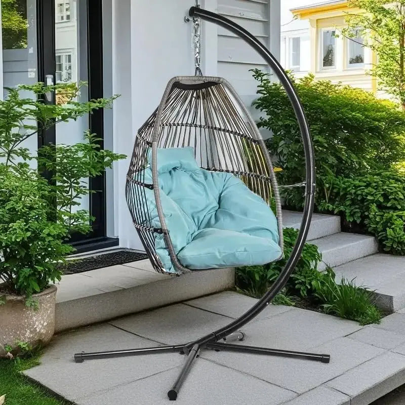Premium Egg Style Hanging Chair With Deep Cushion For Outdoor