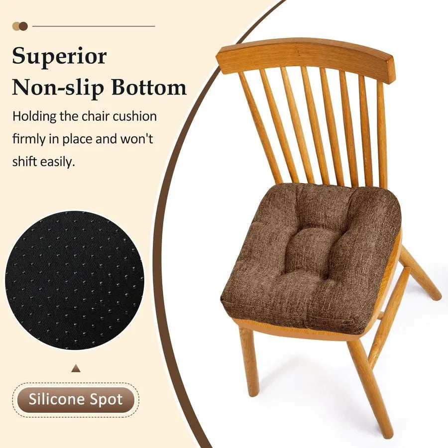 Tufted Non Slip Chair Cushions 4 Pack For Dining Chairs