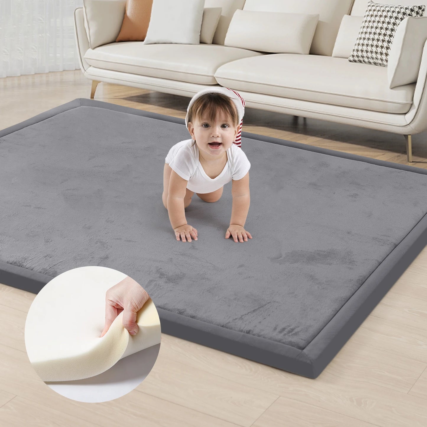 PaPaMat Memory Foam Playpen Mat Carpet With Non Slip Bottom