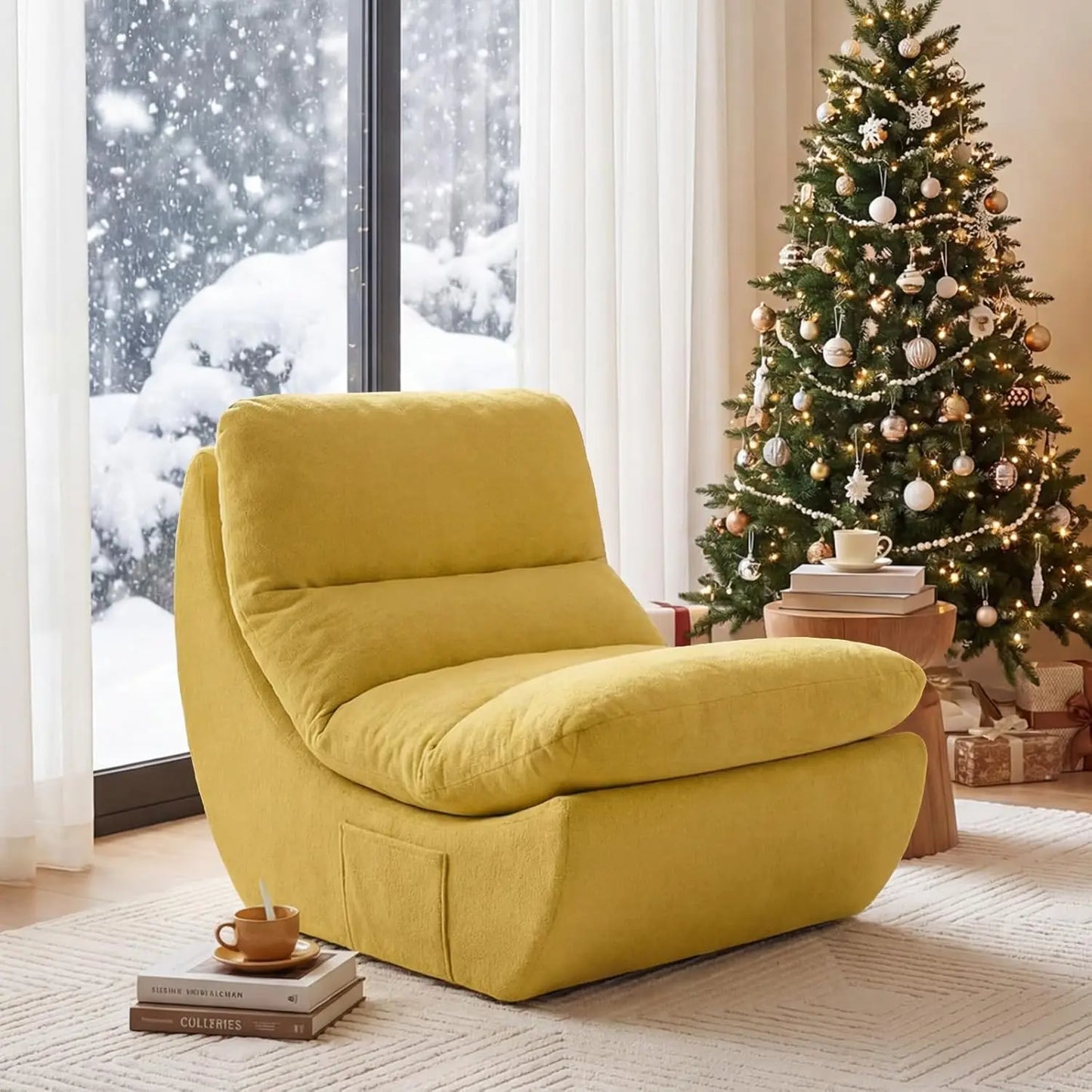 HUANZHUANG Comfy Reading Chair For Adults Modular Bean Bag Chair