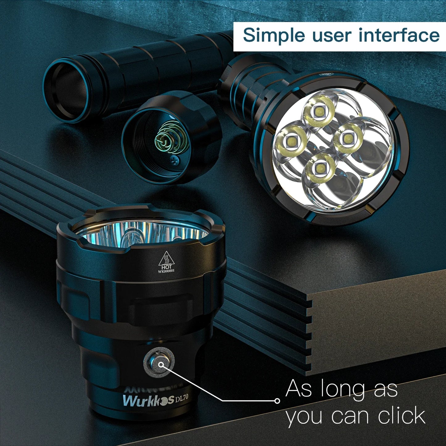 Wurkkos DL70 Diving Flashlight 13000 Lumens Rechargeable