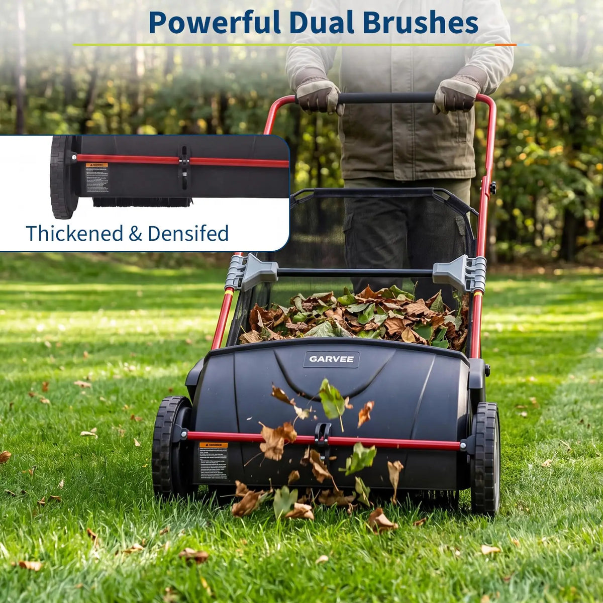 HiMiss Push Lawn Sweeper Manual Yard Leaf And Grass Collector