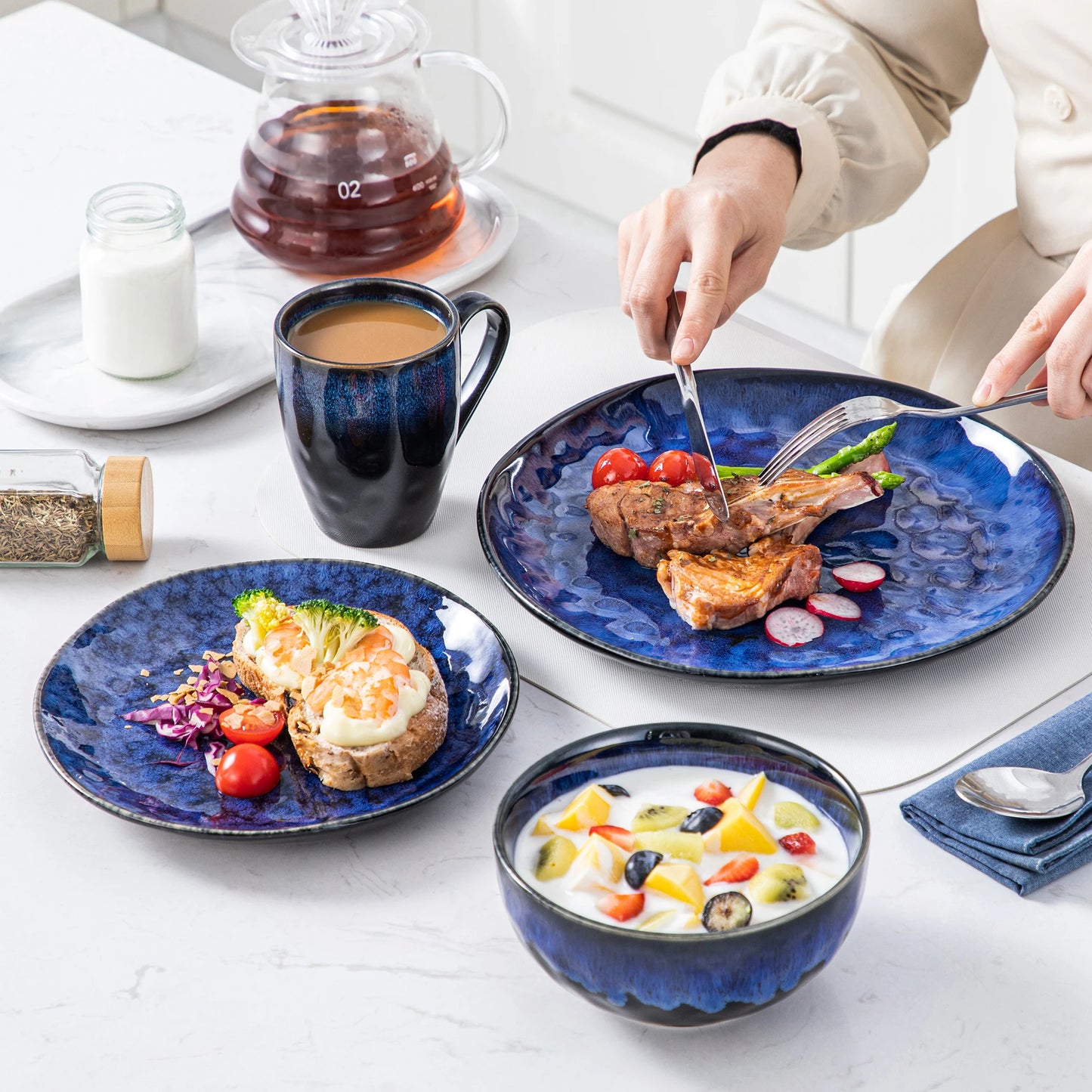 Malacasa Starry Dinnerware Set Service For Four