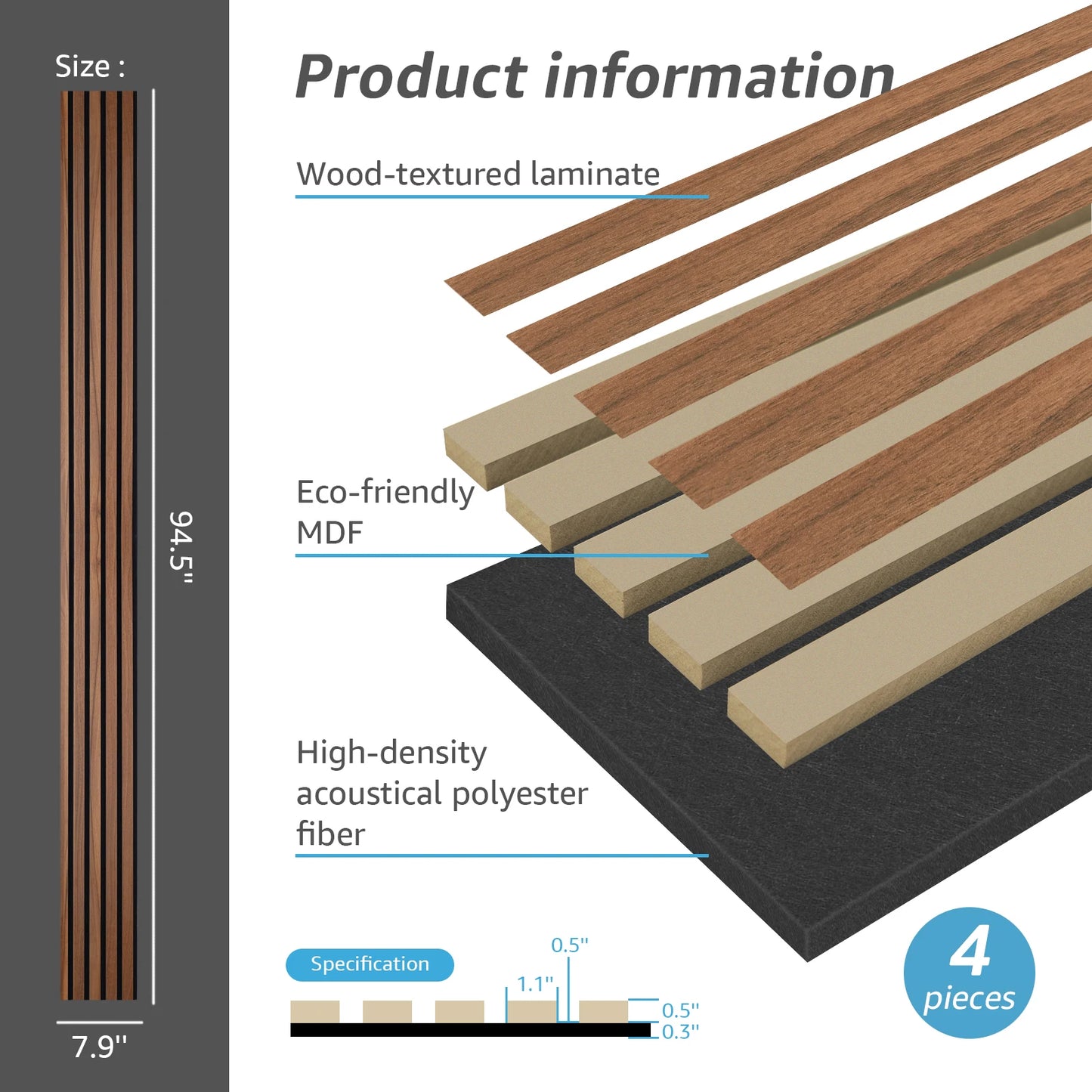 Art3d Wood Slat Acoustic Panels For Noise Reduction
