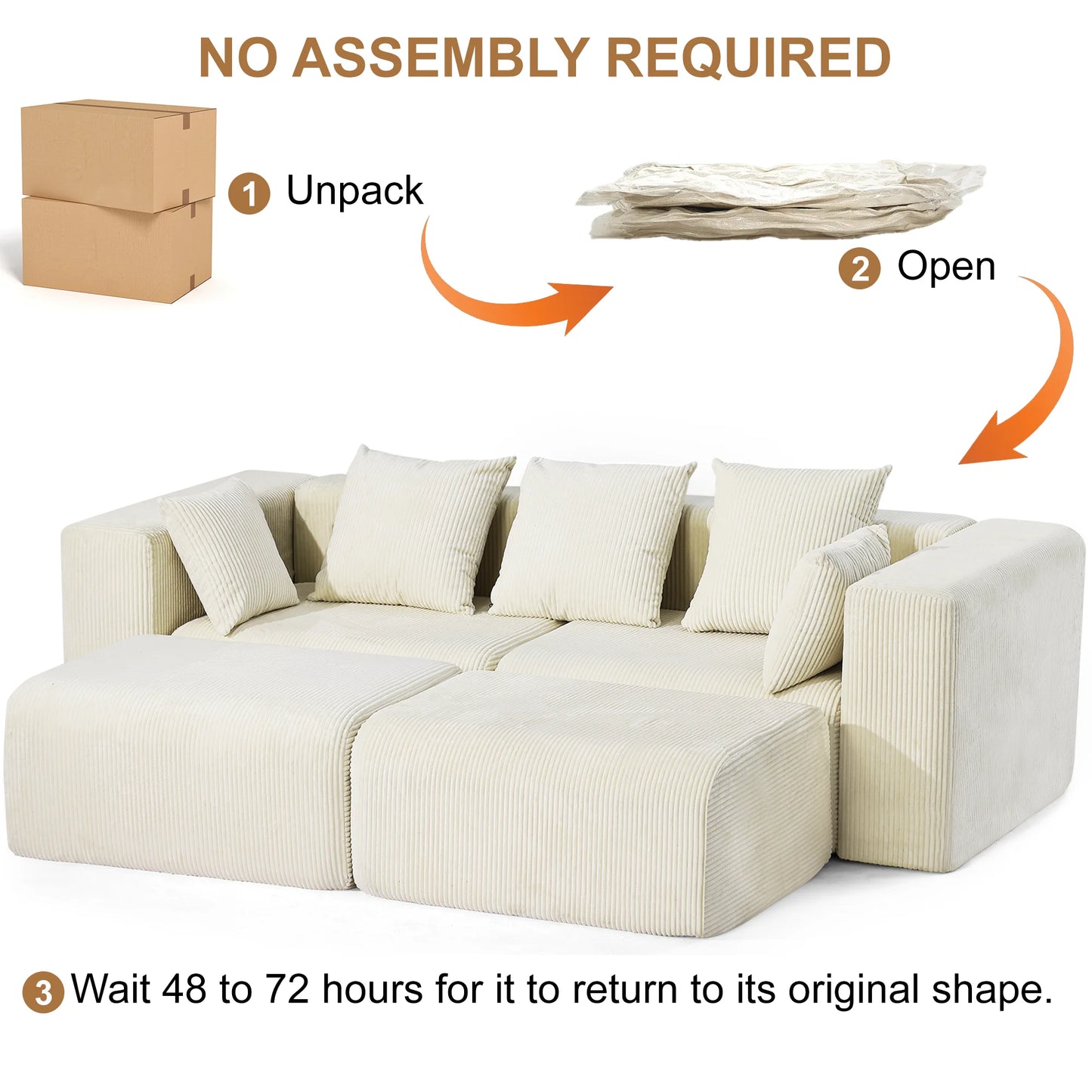 Redlife Cloud Sofa With Deep Seat Memory Foam