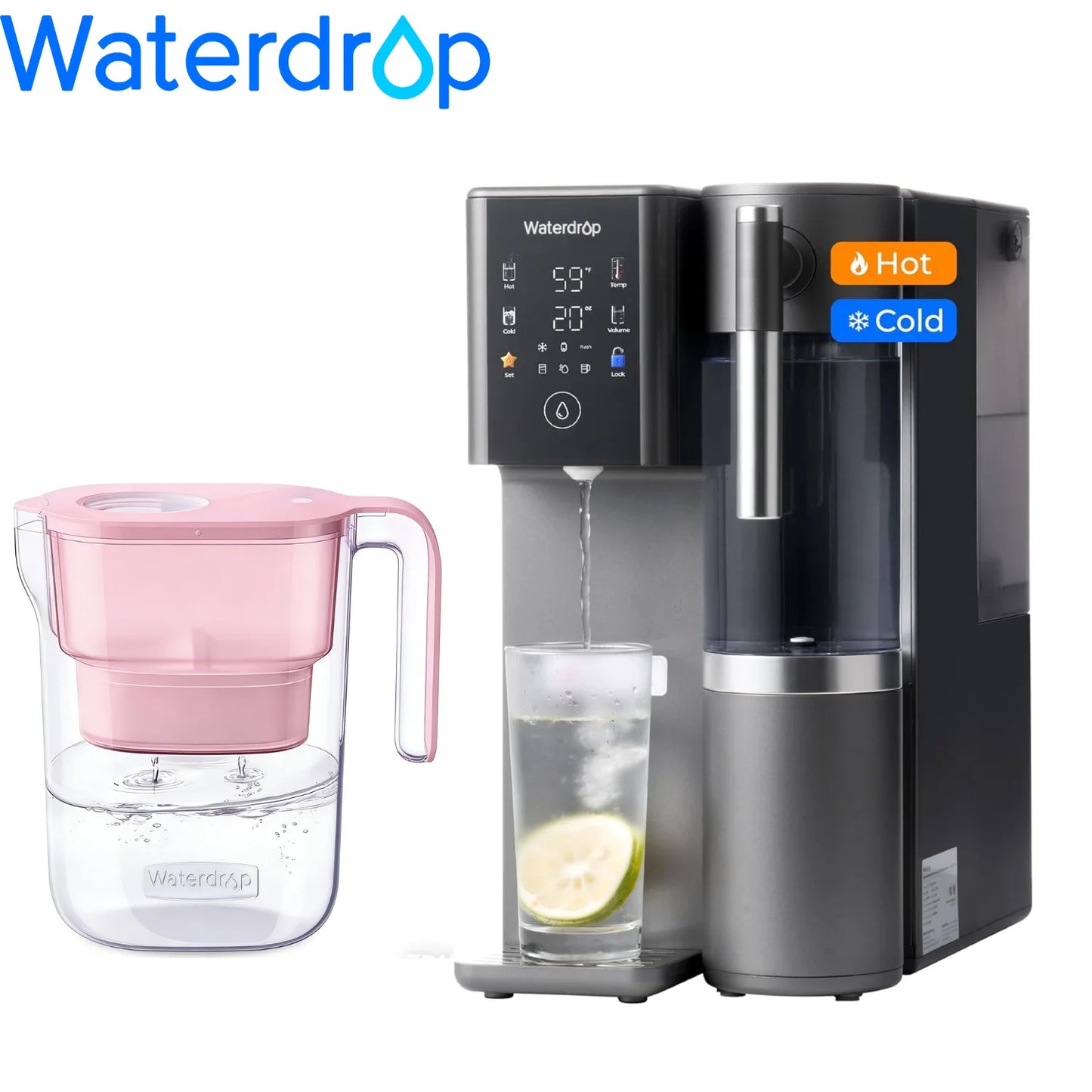 Waterdrop WD A2 Countertop Reverse Osmosis System With Pitcher
