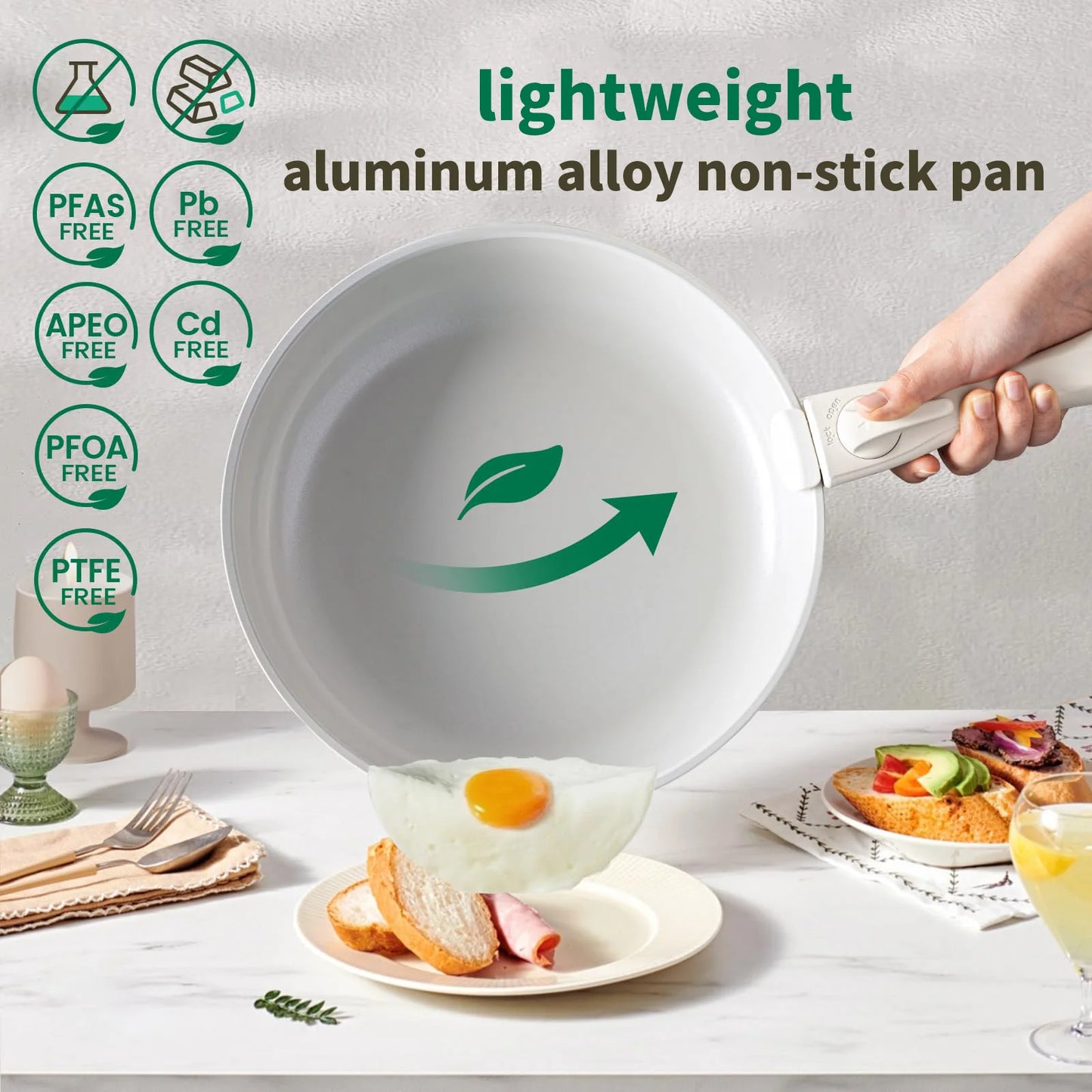 Nonstick Pots And Pans Set With Detachable Handles Induction RV Oven Safe