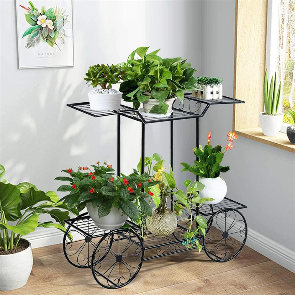 BINGOPAW 6 Tier Metal Plant Stand Indoor Outdoor Wrought Iron Display