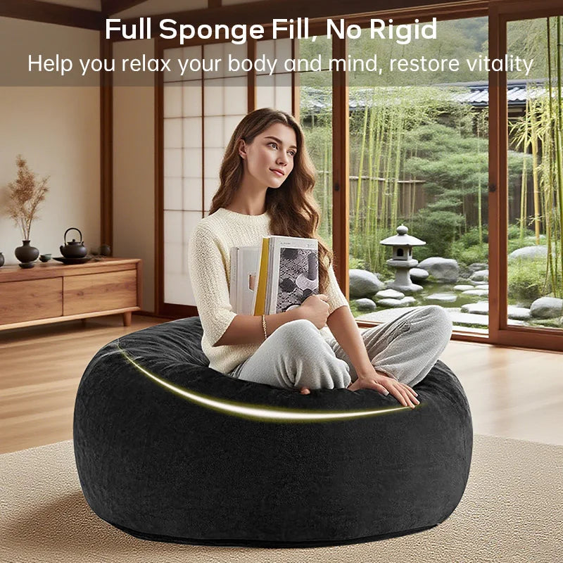 Memory Foam Bean Bag Chair With Soft Microfiber Cover
