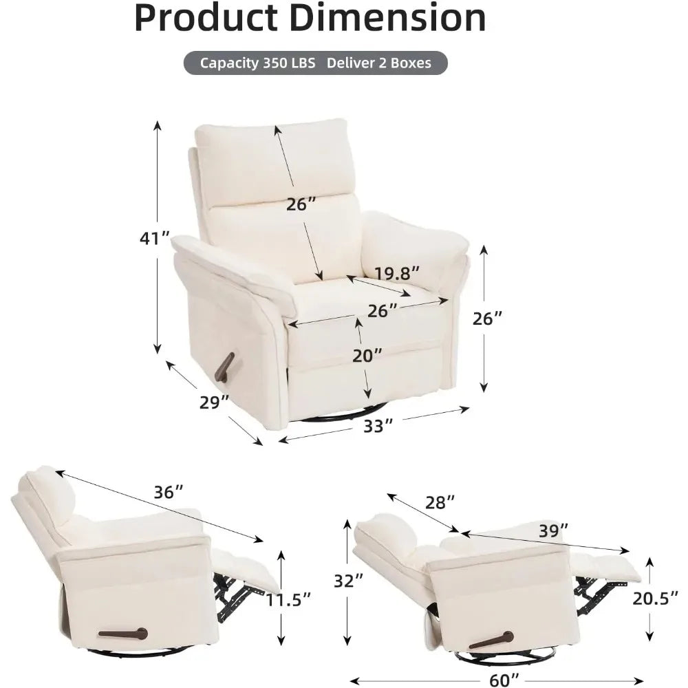 Chengwei Recliner Chair With 360 Degree Swivel And Adjustable Headrest