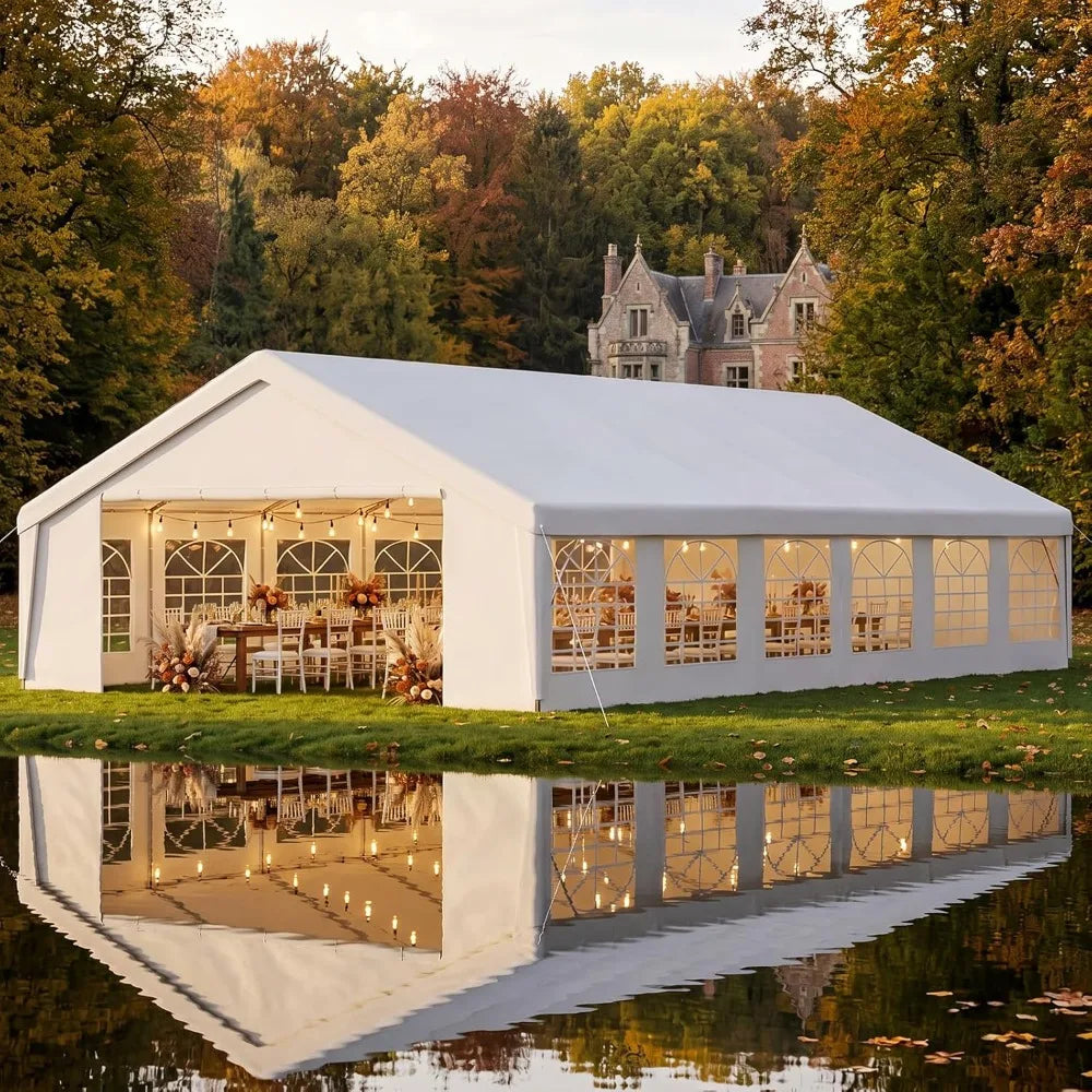 Waterproof Party Tent With Removable Sidewalls Roll-Up Door