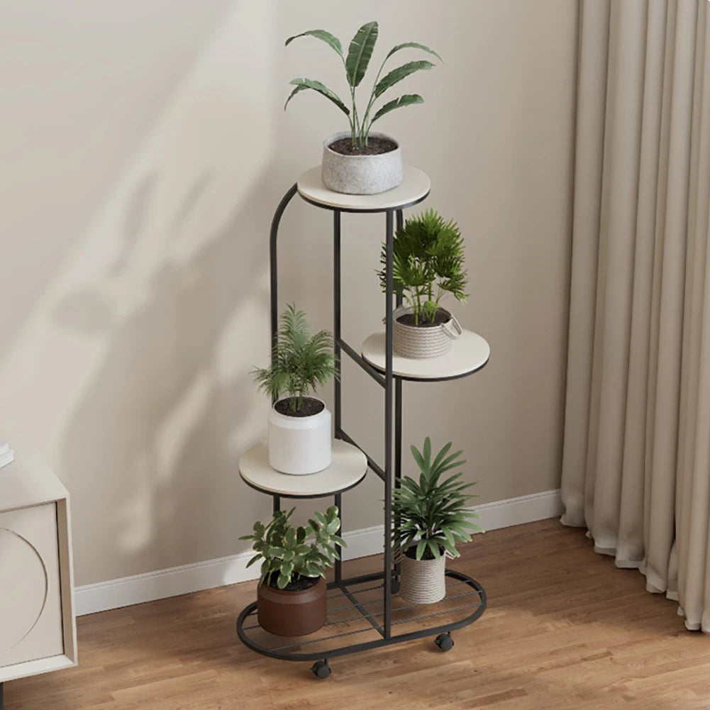 HiMISS Metal Plant Stand Five Tier Indoor Outdoor Display Shelf
