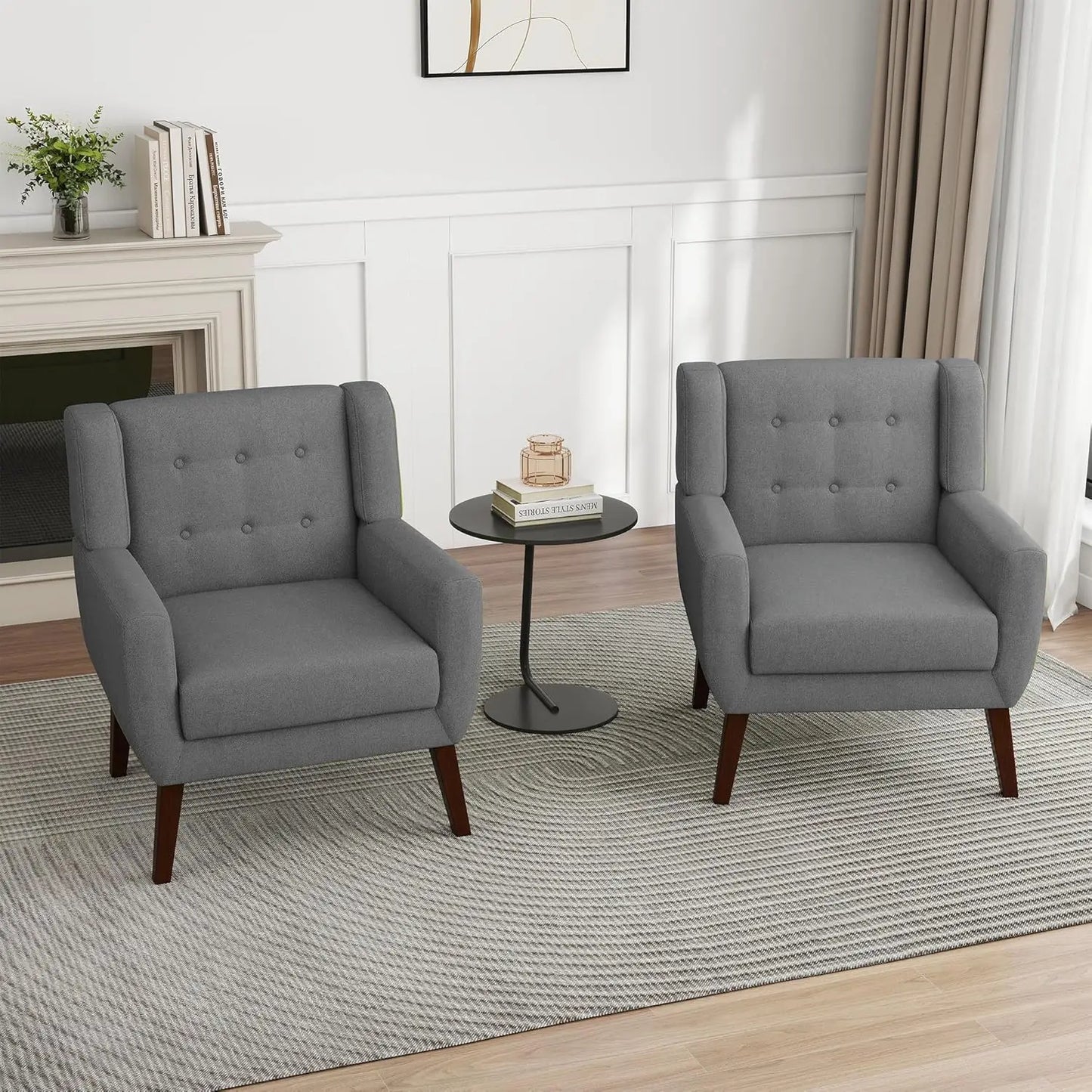 PU Leather Accent Chairs Set Of 2 Modern Armchairs