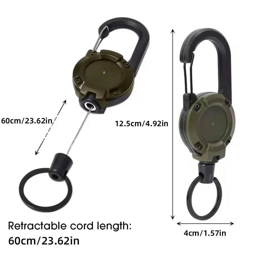 Retractable Heavy Duty Pull Reel Carabiner With Steel Wire Rope