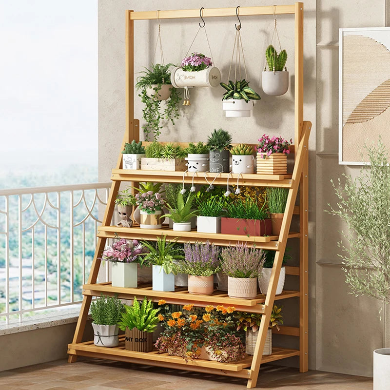 Modern Bamboo Wood Organizer Shelf for Hallway and Living Room