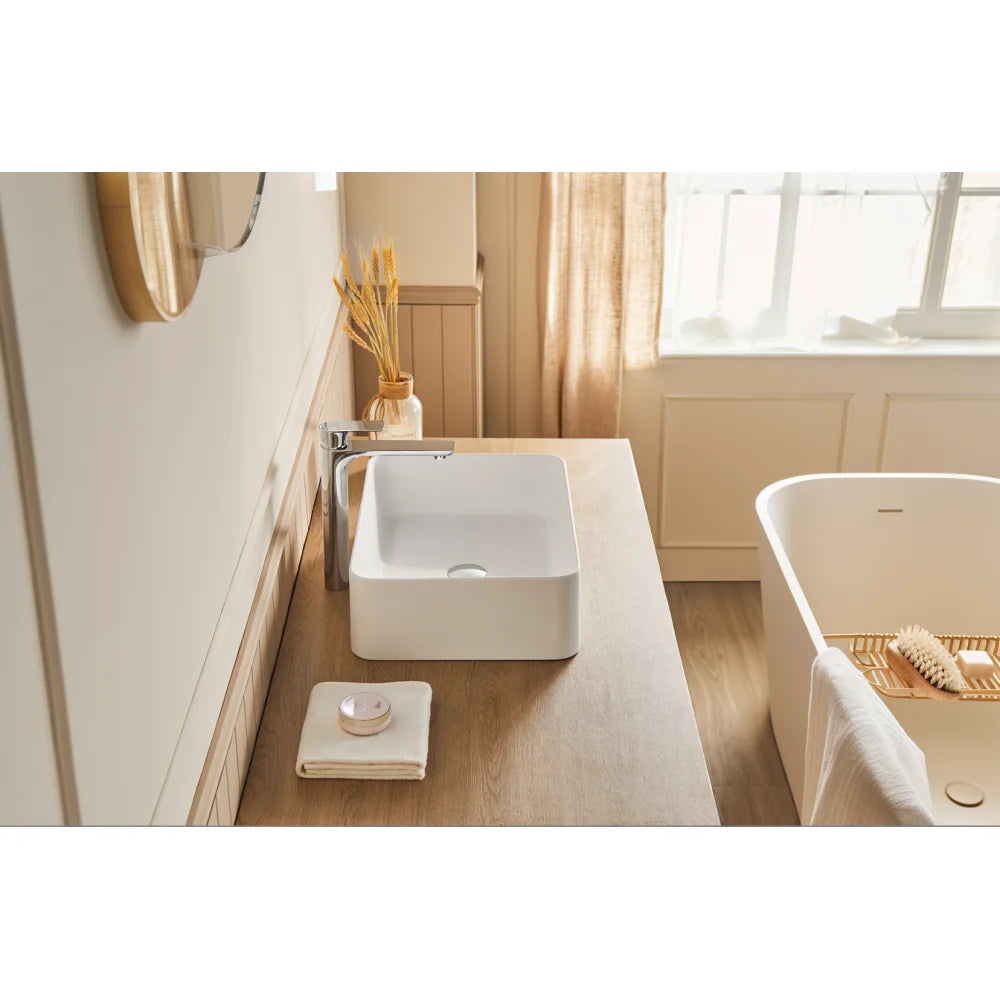 LWO Solid Surface Vessel Sink With Matte Finish For Bathroom