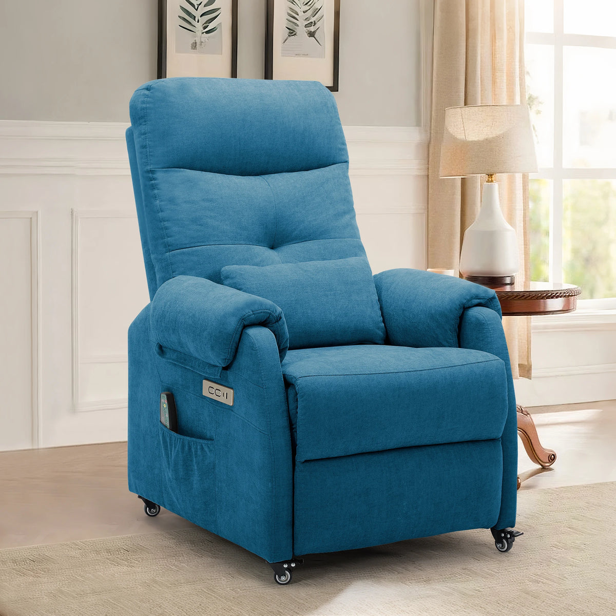 Korser Power Small Recliner Chair for Small Spaces with Wheels and USB Ports for Living Room，Bedroom，Office