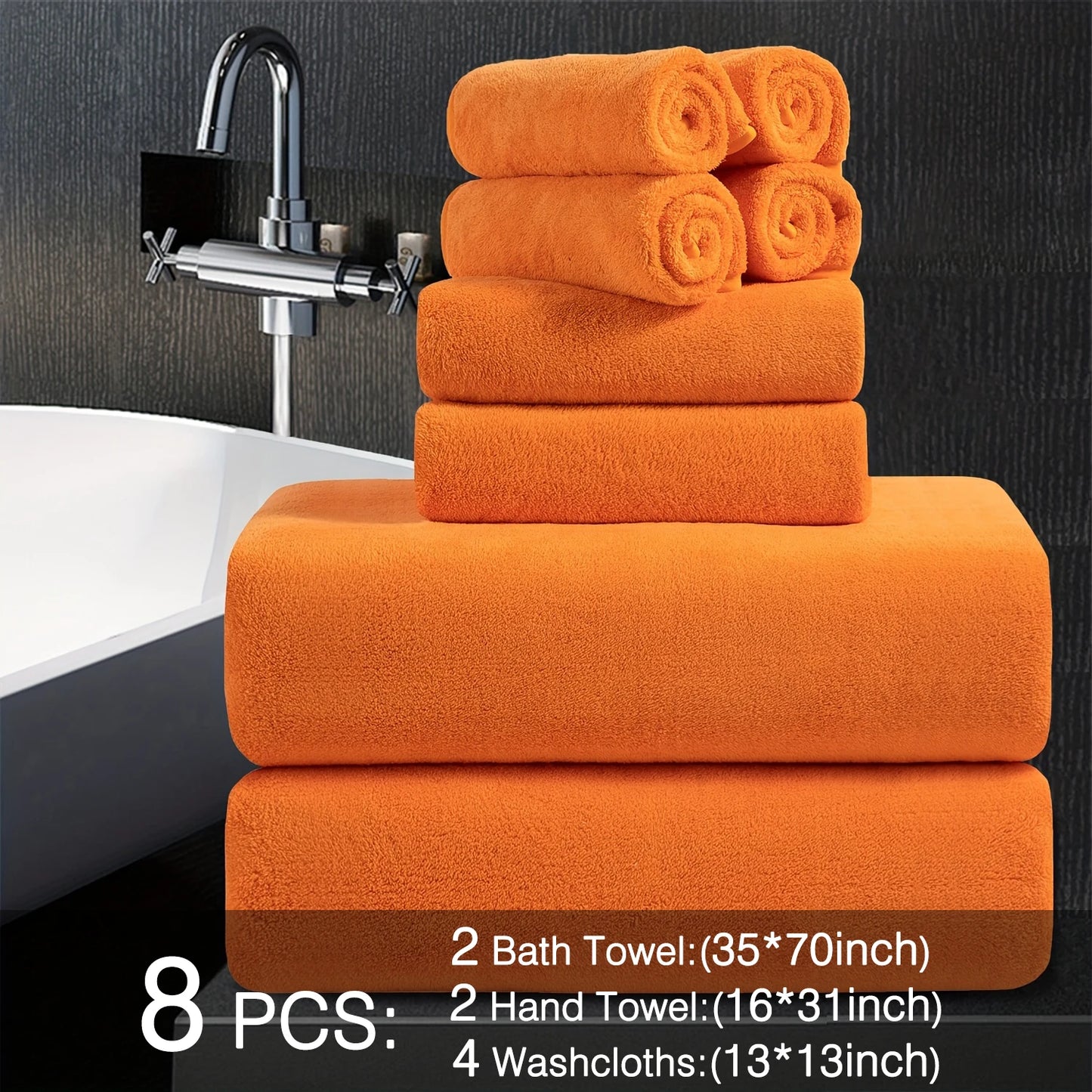 Belista Bath Towels Set 100 Percent Polyester Absorbent Machine Washable
