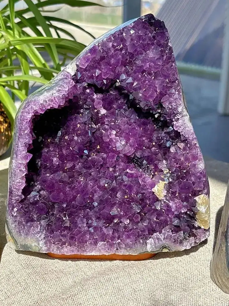 Brazilian Amethyst Crystal Cluster Natural Deep Purple Decorative Stone