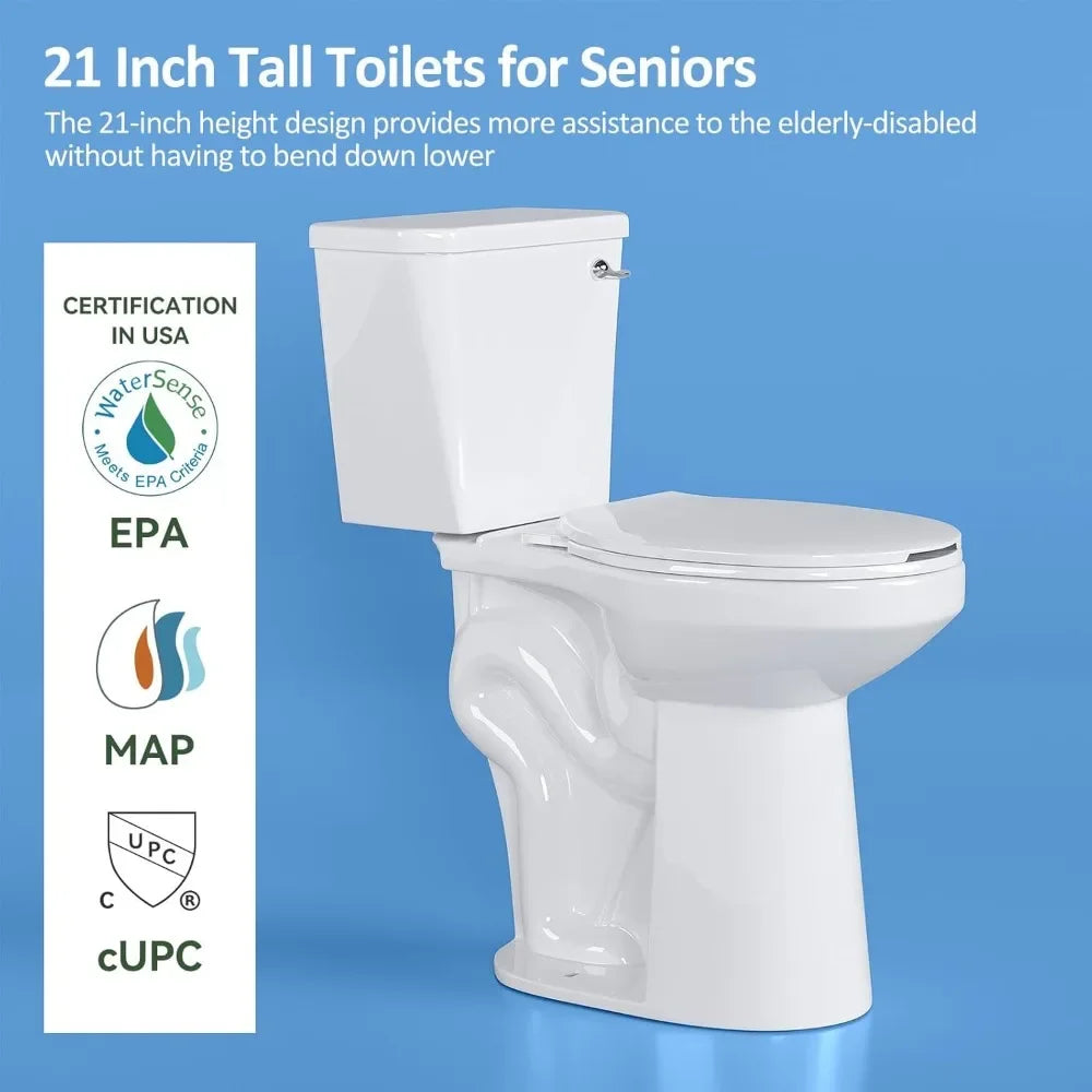 Elongated Toilet With Comfort Seat Single Flush 1.28 GPF