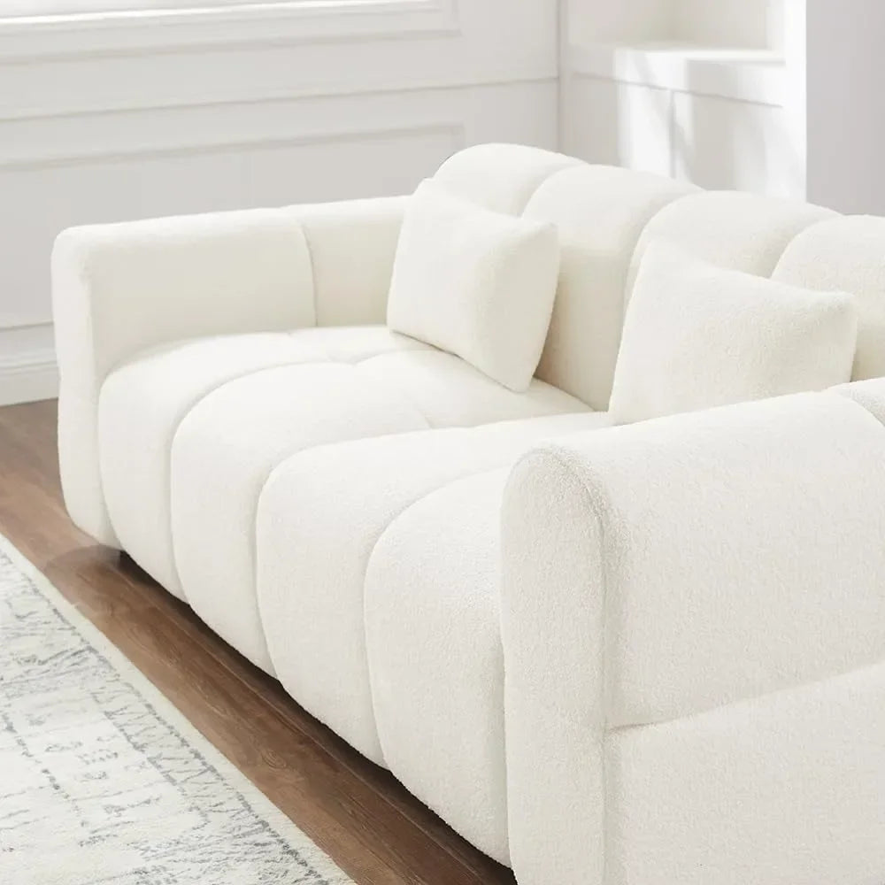 Guangbai Boucle Sofa Couch Modern Deep Seat Mid Century Cloud