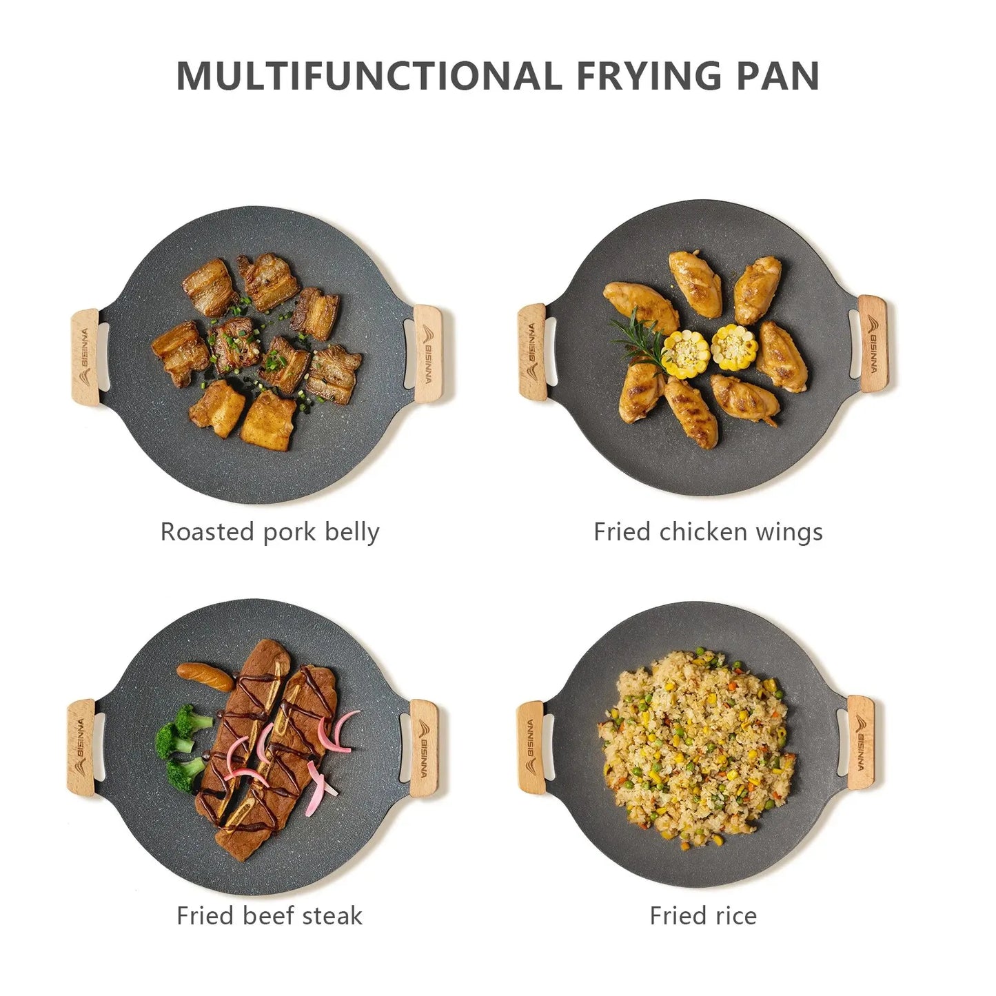 Bisinna Outdoor BBQ Grill Pan Nonstick Stovetop Tray