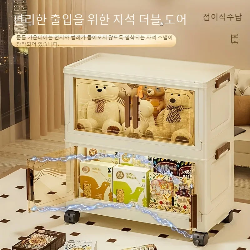 Foldable Storage Box With Clear Door For Home Organization